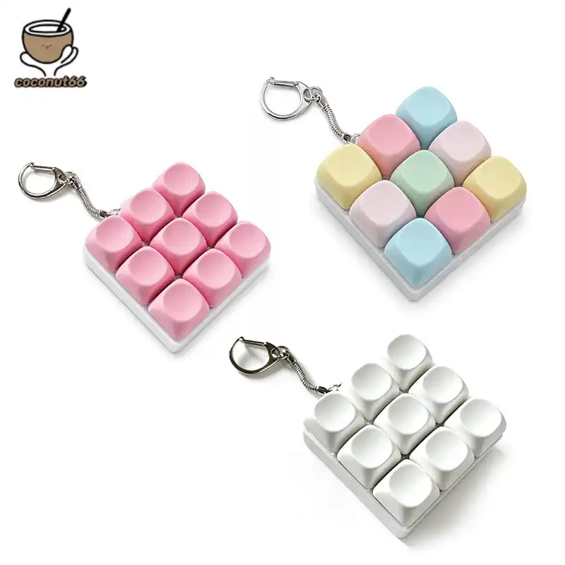 Creative 9-key key fob keychain, phone accessory, colorful LED keys, shockproof toyNo reviews yet.