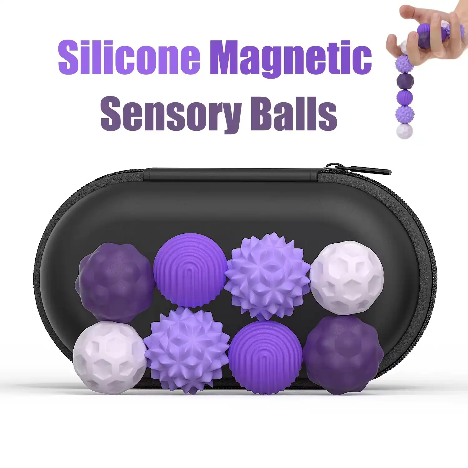 Magnetic Silicone Sensory Balls Worry Balls Autism Calming Fidgeting Toy Fidget Toy Kid Adults Anxiety Relief
